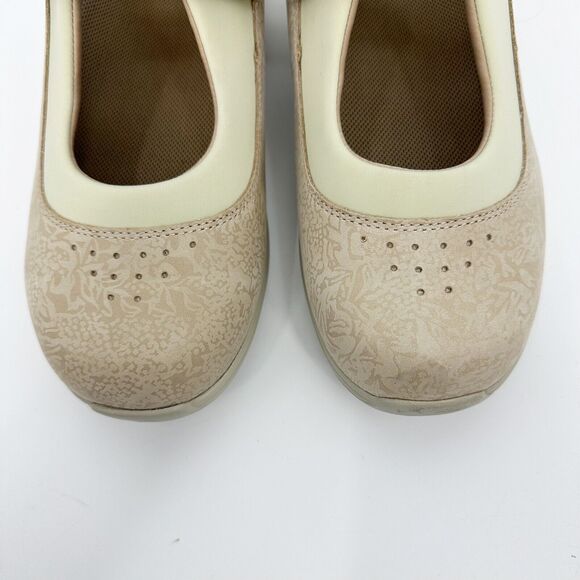 Drew Womens Shoes Size 8 WW Rose Mary Jane Beige Oxford Leather Comfort Workwear - Picture 5 of 14